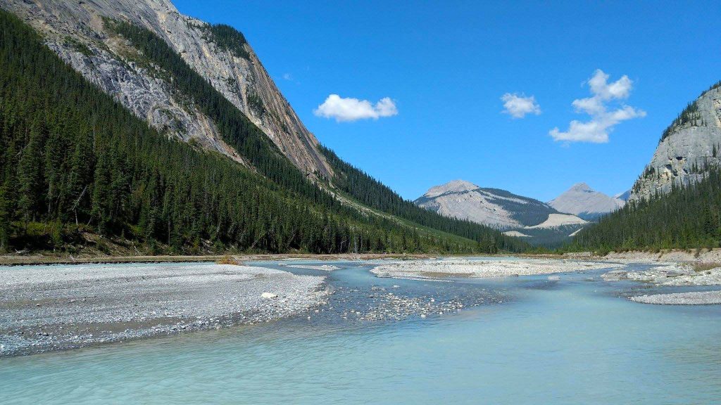 Glacial River Along Icefields Parkway