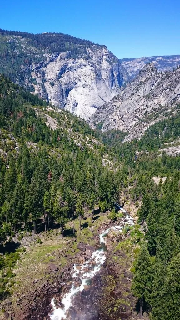 Top of Nevada Falls in Yosemite Hiking Fail